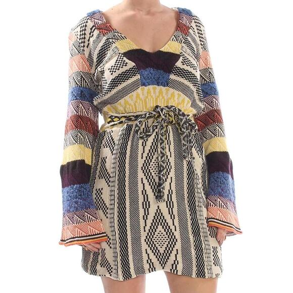 Free People Dresses & Skirts - Free People Womens Long Sleeves Patchwork Dress Size 2XS